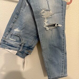 American Eagle Distressed Light Blue Denim Jegging